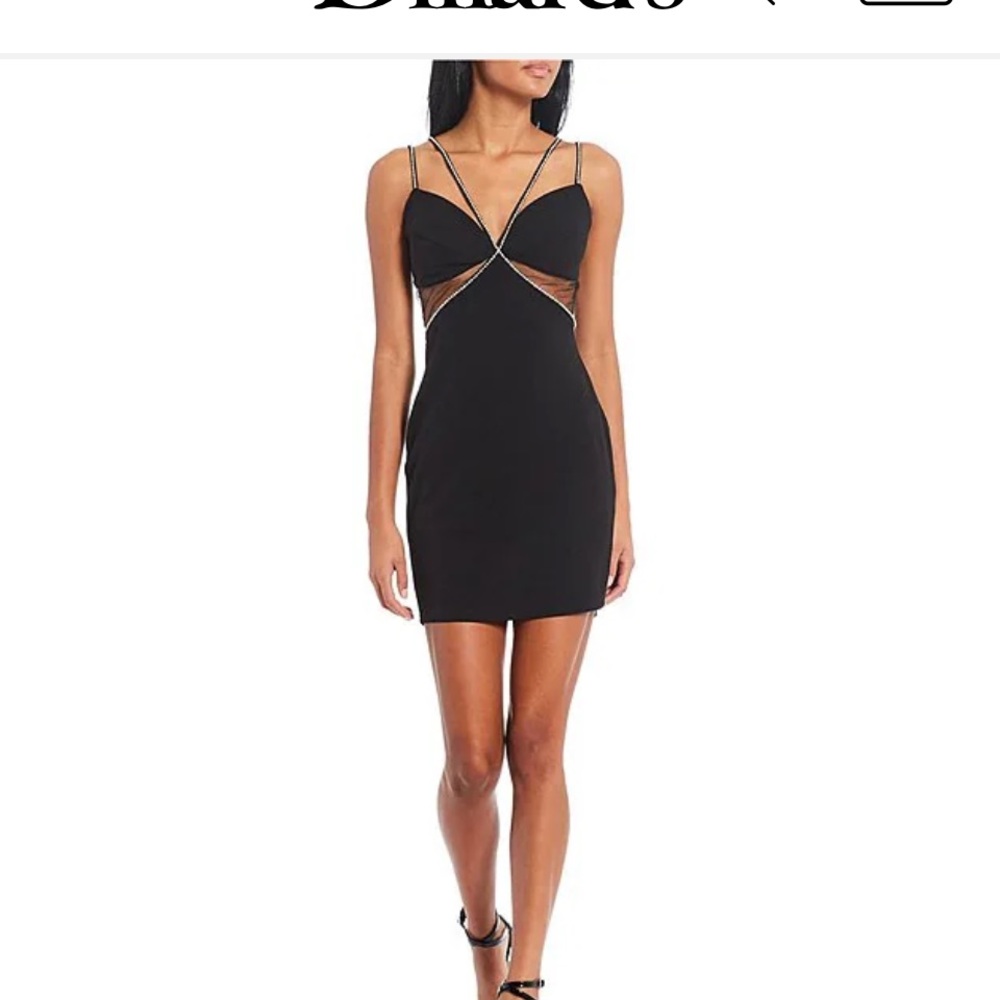 Social Sweetheart Neck Mesh Jewel
Strap Mini Dress